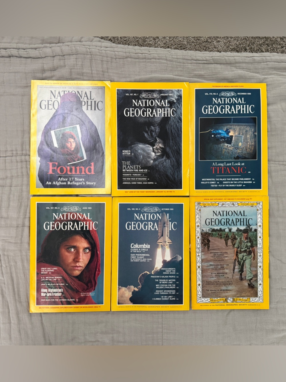 6 Classic National Geographic Magazine Collection Magazines “Afghan Girl” Cover